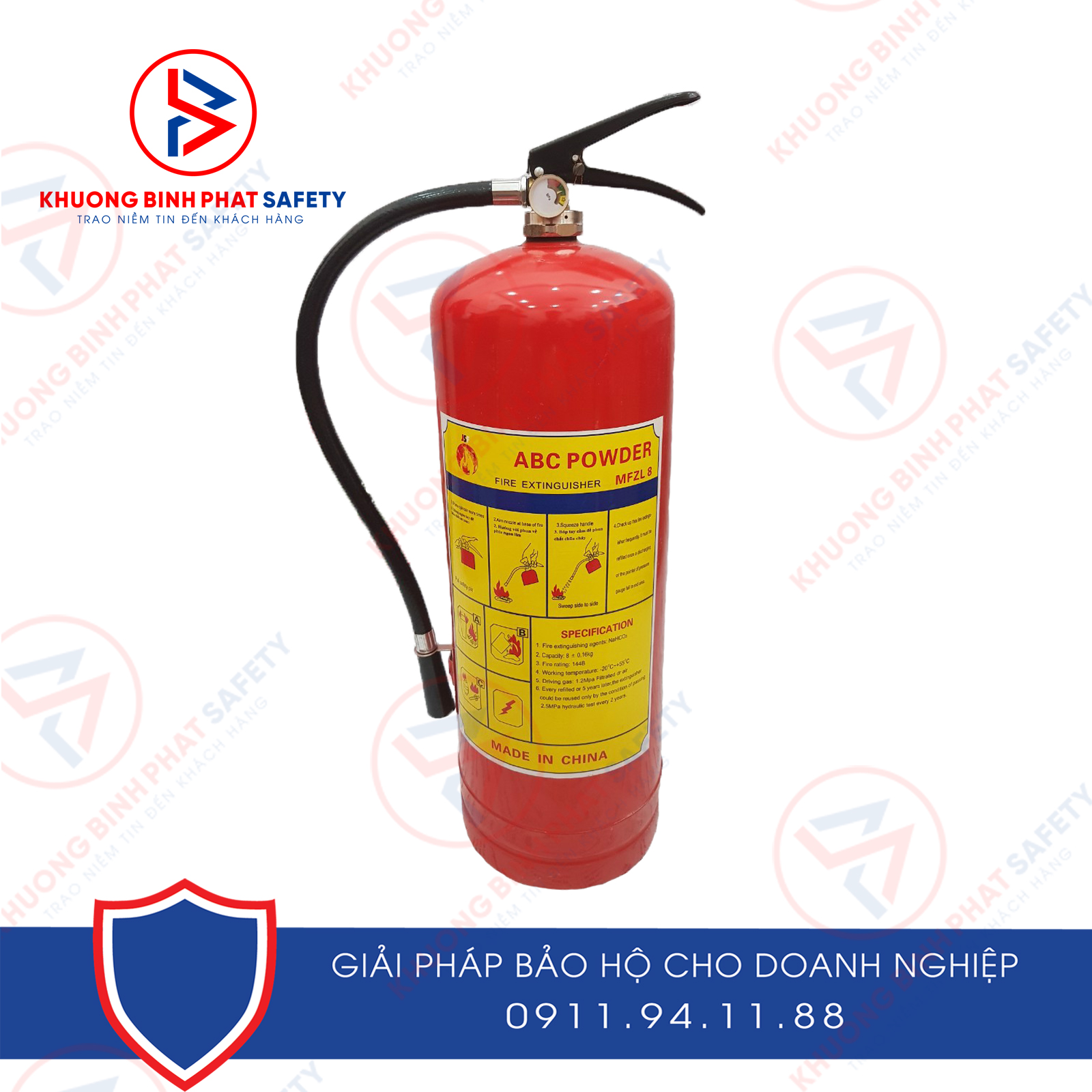 BÌNH CHỮA CHÁY BỘT ABC 8KG MFZL8