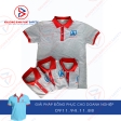 ÁO THUN XÁM PHỐI CỔ ĐỎ